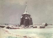 Vincent Van Gogh The old Cemetery Tower at Nuenen in thte Snow (nn040 oil painting
